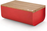 Alessi Mattina BG03 R - Roestvrijstalen broodmand met epoxyhars en bamboehout, rood Voedselbewaardozen Naty Shop Rood One size fits all