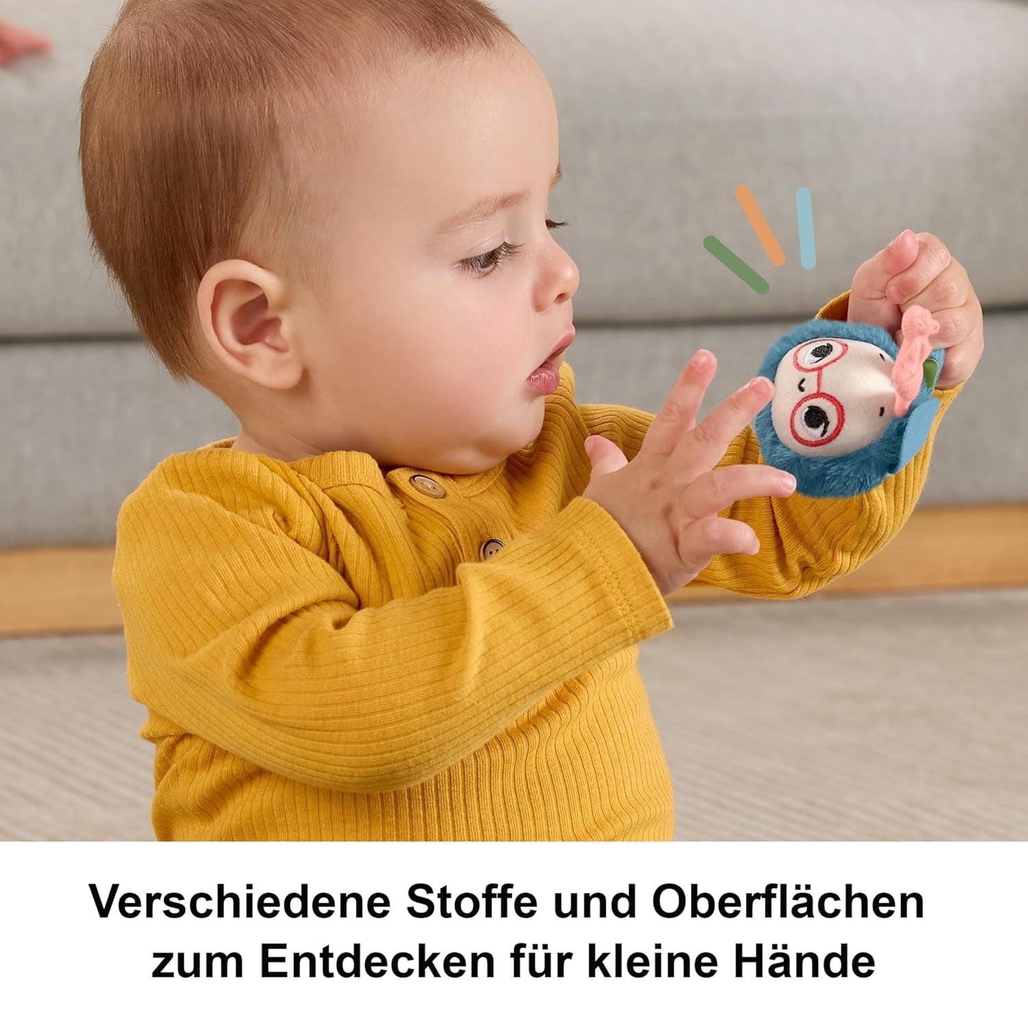 Babyspeelgoed Fisher-Price Planet Friends 2-in-1 bel en bij sensorische knuffel als tweedelige set voor pasgeborenen tot 3 maanden, HYR56 Babyspeelgoed Naty Shop
