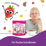 FRECHE FREUNDE Biologische ontbijtmuesli Edda's bessen knapperige mueslimix voor schoolkinderen met gevriesdroogde aardbeien Veganistisch 6-pack (6 x 280 g)