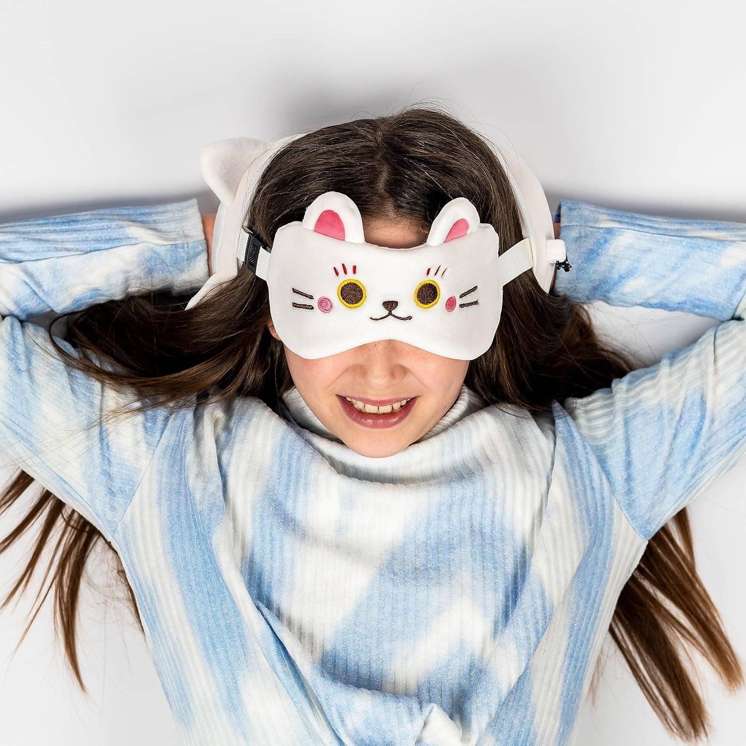 Reiskussen met Relaxeazzz masker - Maneki Neko kat geluksbrenger Reiskussens Naty Shop