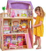 Kidkraft Kayla houten poppenhuis met meubels en accessoires, speelset met 3 niveaus voor poppen van 30 cm, speelgoed voor 3 jaar oud, 65092 - Exclusief op Amazon Dollhouses Naty Shop