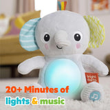 Bright Starts, knuffel-a-bye-babyolifantspeelgoed met lichtjes, liedjes, verschillende texturen en meer, veelkleurig speelgoed Bebe Naty Shop