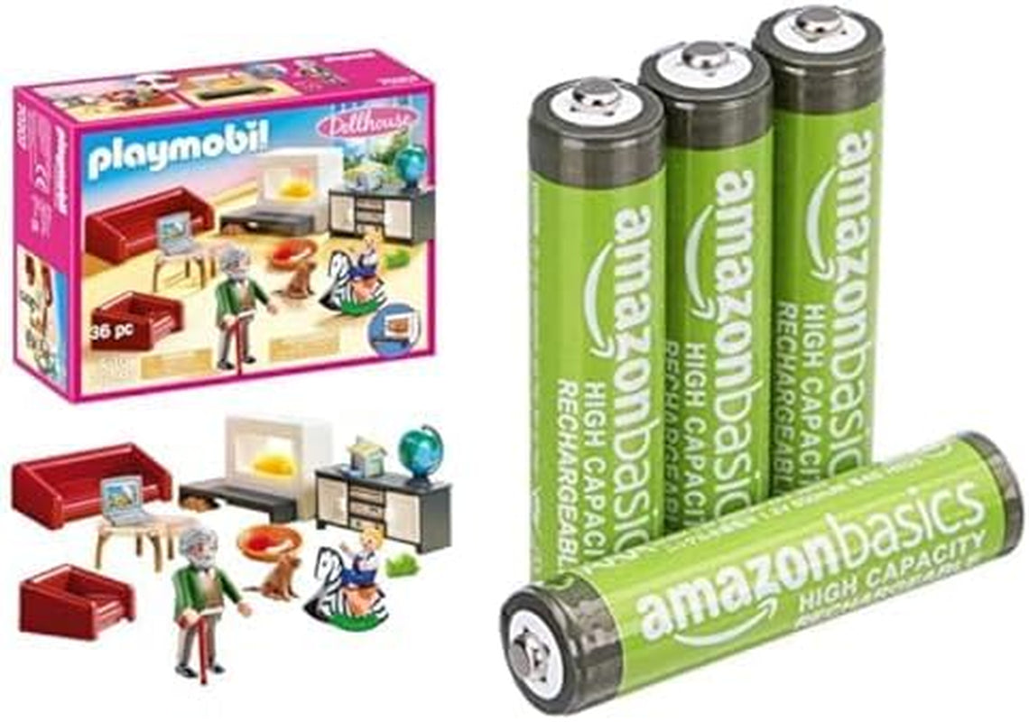Amazon Basics 850mAh 4-pack poppenhuis verlicht poppenhuis woonkamer leeftijden 4+ AAA-batterijen