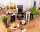 Rommelsbacher FKM 1000 filter-espressomachine - 1,5 liter watertank voor 12 koppen koffie, glazen karaf, uitgestelde start, warmhoudfunctie, aromafunctie, afneembare filterhouder 1x4