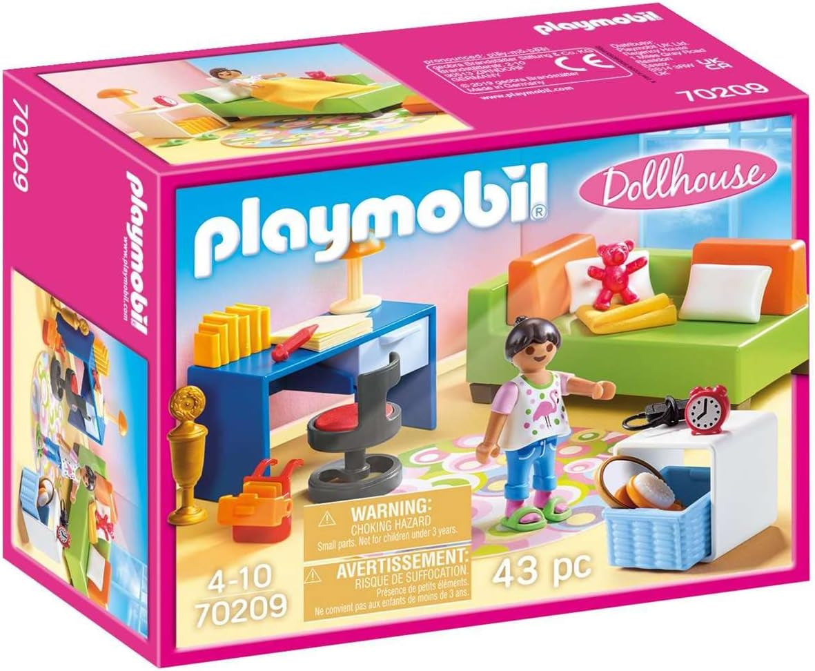 PLAYMOBIL poppenhuis 70209 Jeugdkamer met meisjesfiguur en accessoires, vanaf 4 jaar Poppenhuizen Naty Shop