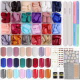 EBANKU 576 stks korte druk op nagels met nagellijm, 12 kleuren korte matte kunstnagels, 8 korte glanzende kunstnagels, 4 glitter kunstnagels