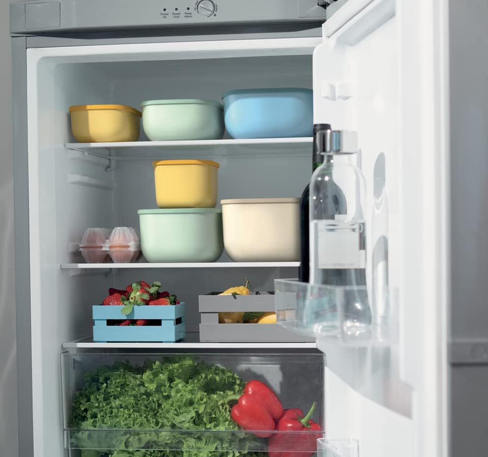 Guzzini - Kitchen Active Design, STORE&MORE Set van 3 luchtdichte dozen voor koelkast/vriezer/magnetron, hoog - 19,5 x 19,5 x h12,3 cm | 750/1550/2800 cc- 17070852 Voedselbewaardozen Naty Shop