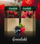 Greenfield kersenbloesem, hibiscus, rozenbottel, appel, framboos, braambes, theezakjes (2G X 25), 50G
