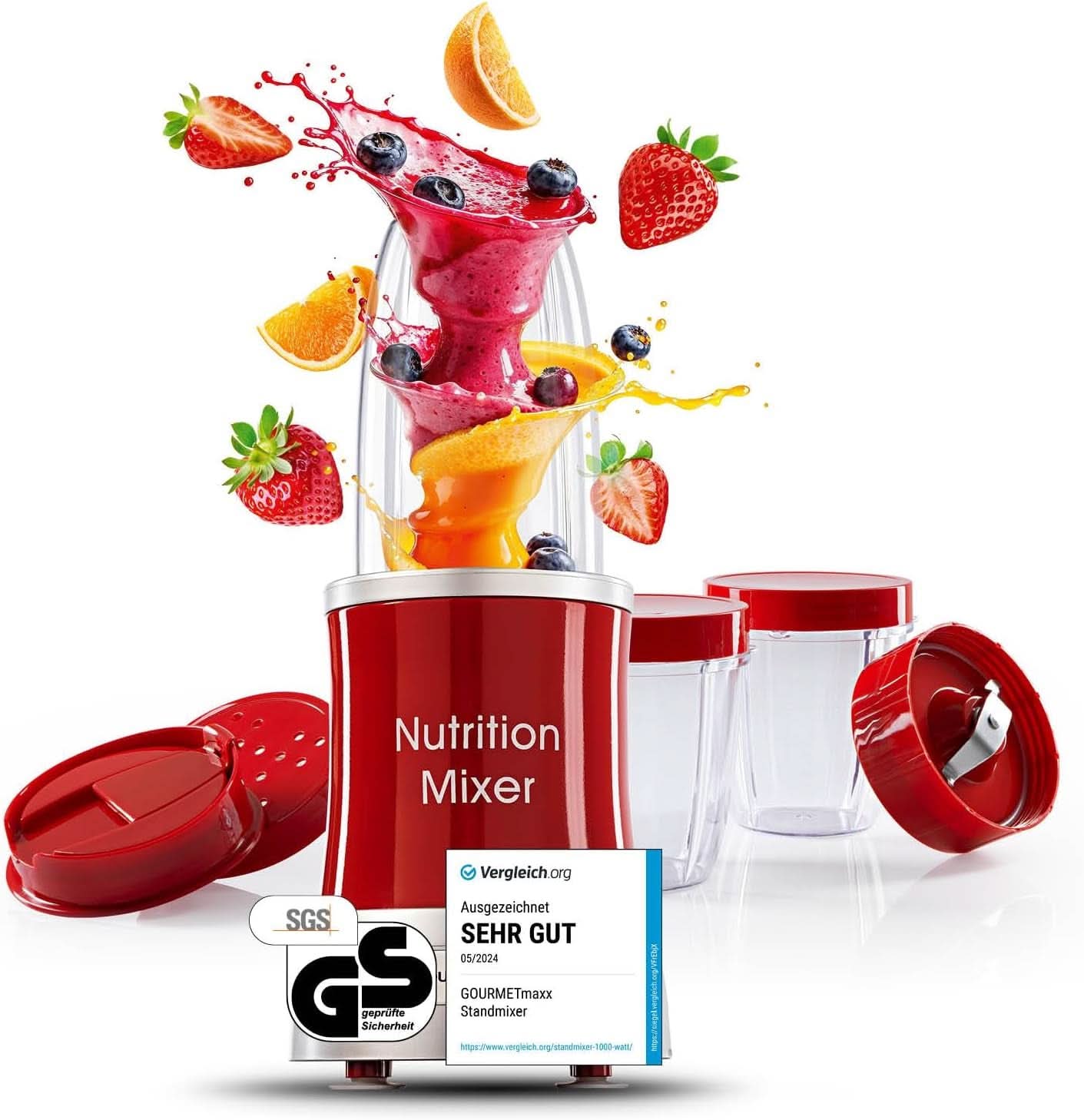 Gourmetmaxx Mr Magic Blender, Smoothie Maker met Xxl Naty Shop accessoirepakket