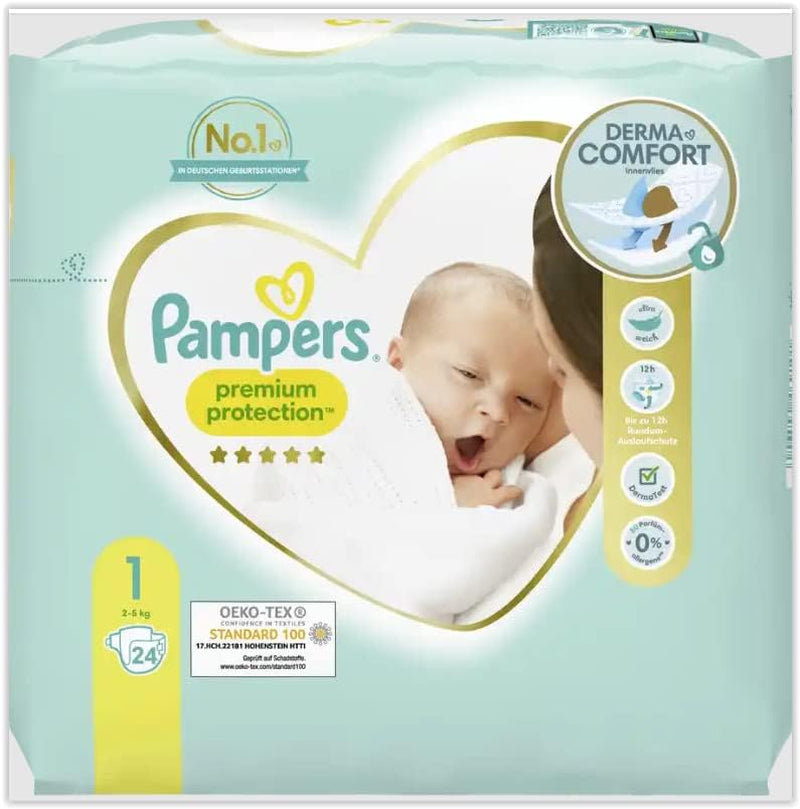 Pampers luiers voor baby's maat 0 (1,5-2,5 kg) premium bescherming, 24 stuks, comfort en bescherming Pampers Softest