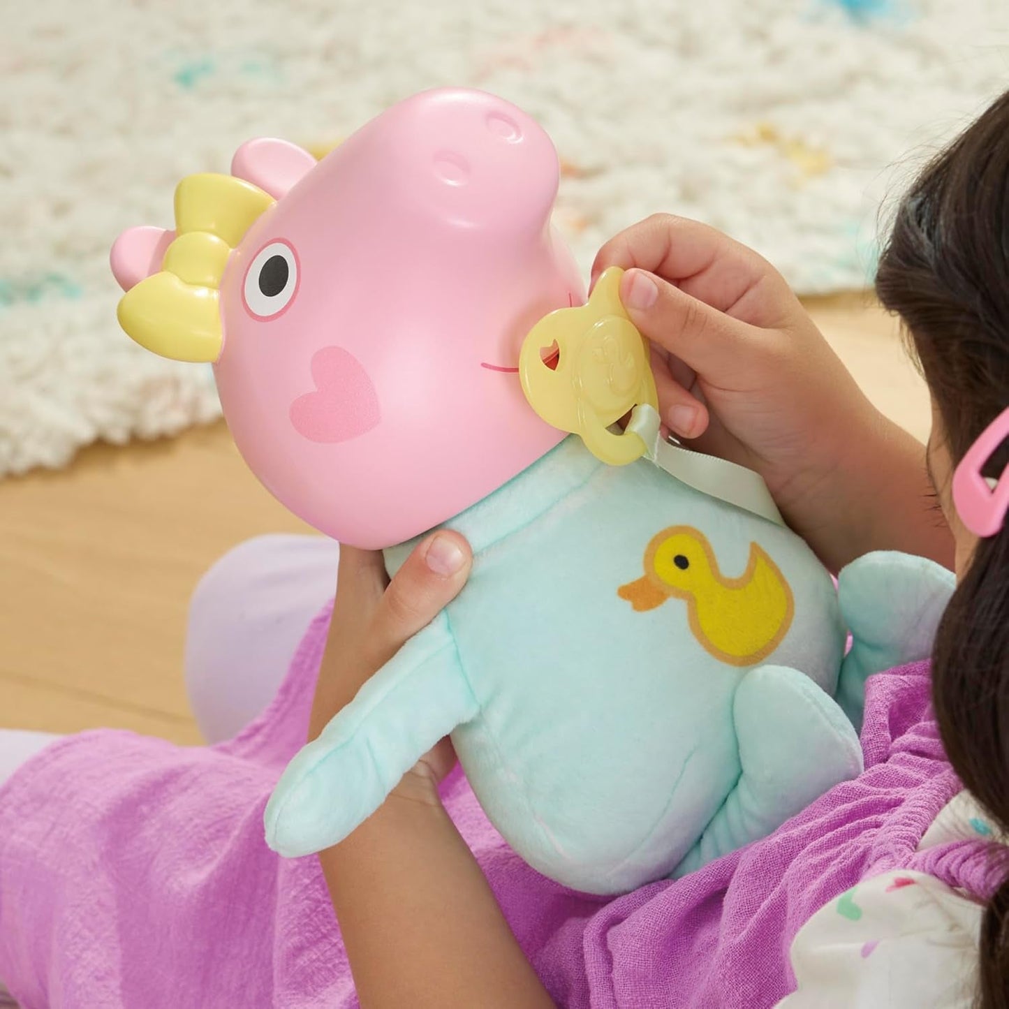 Peppa Pig 28 cm Evie interactieve pop met 20 geluiden en vele functies, speelgoedset voor kinderen vanaf 3 jaar