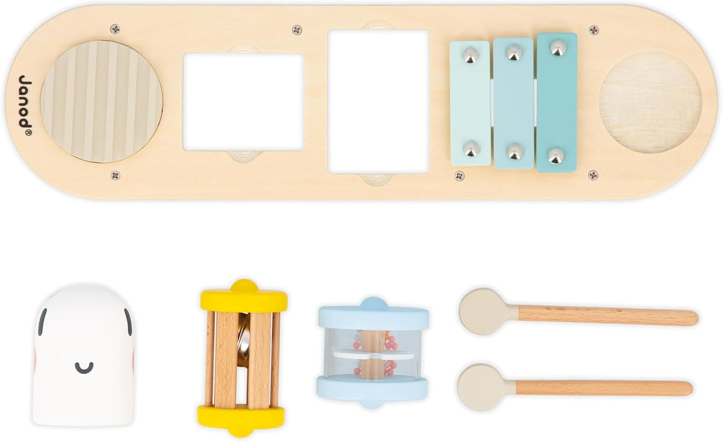 Janod - Sweet Cocoon muzikale nummers - 5 muzikale activiteiten voor kinderen - Vroege muzikale educatie - FSC houten speelgoed - Vanaf 12 maanden, J04058 Baby Toys Naty Shop