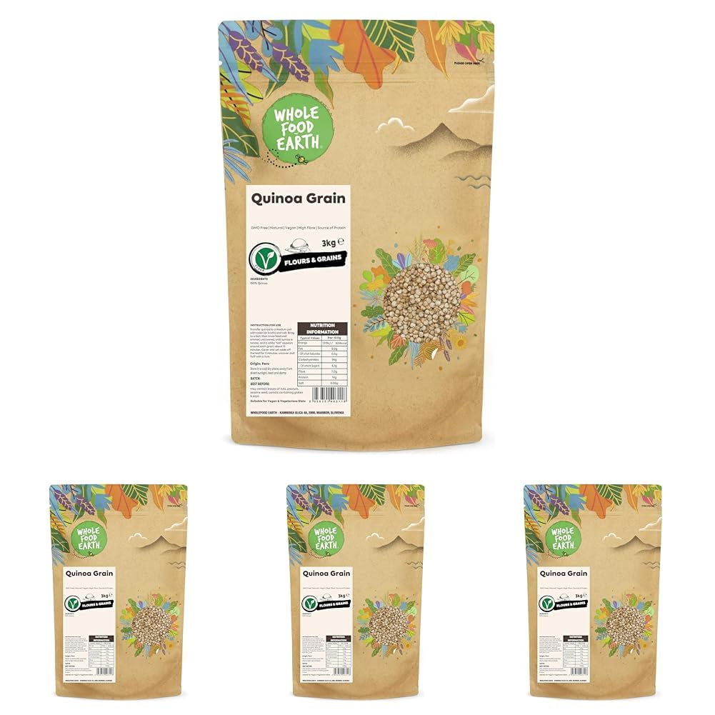 Wholefood Earth quinoa granen - non-GMO - natuurlijk - vegan - zuivelvrij - geen toegevoegde suikers - 3 kg