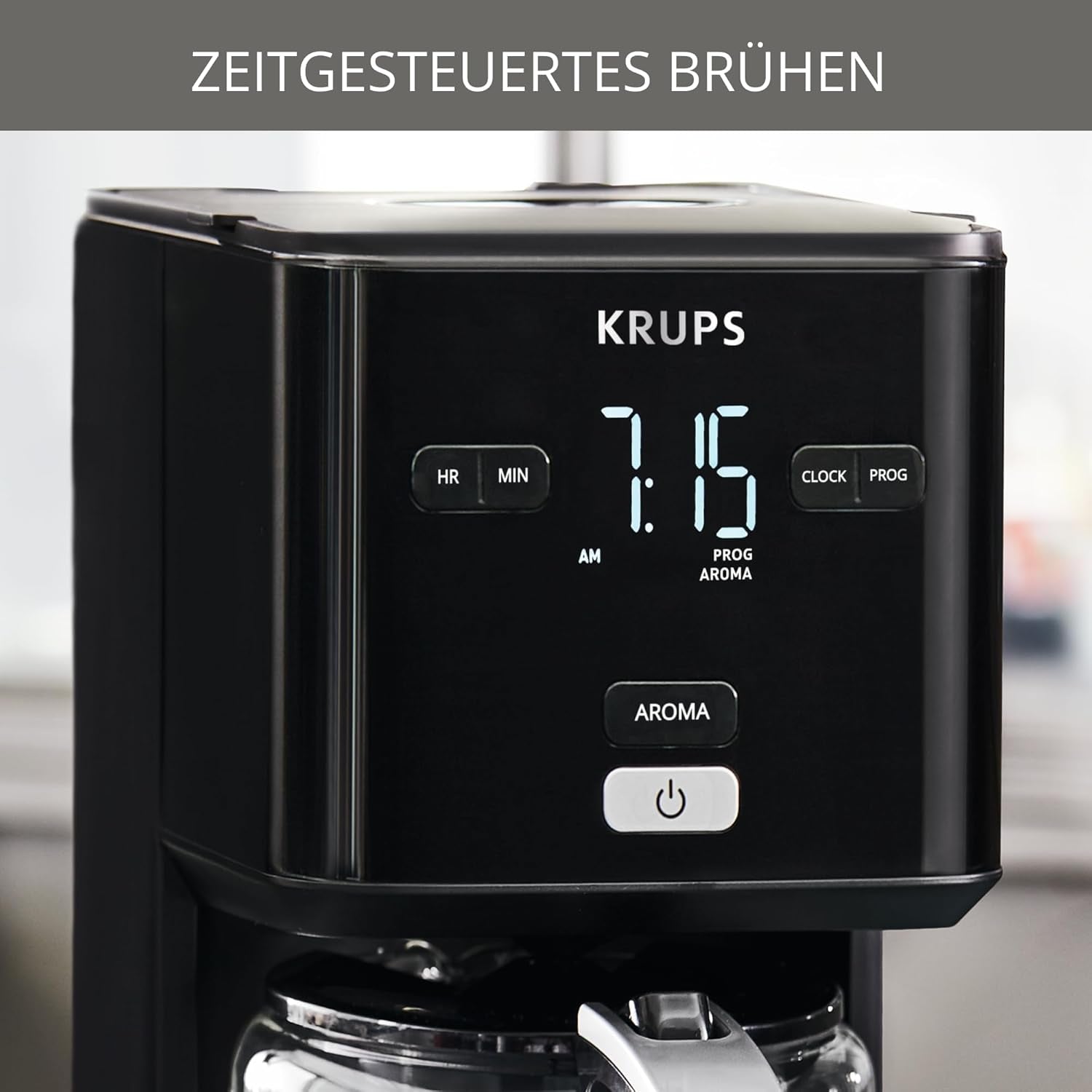 Krups Smart'n Light koffiemachine met timer, voor 1,25 liter filterkoffie, warmhoudfunctie, automatische uitschakeling, zwart, KM600810