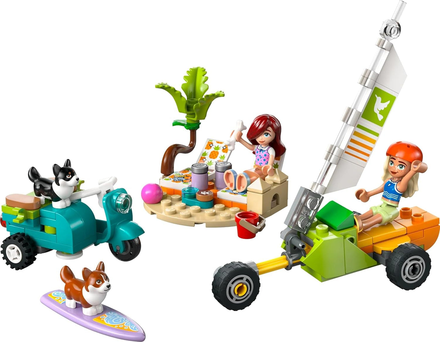 LEGO Friends Strandavontuur met honden Bouwspeelgoed voor meisjes, 6 jaar oud Dierenspeelset met 2 minifiguren en 2 Corgi-figuren Creatief kindercadeau Surfplankavontuur bouwset 42641 Bouwsets Besuche in LEGO-Store