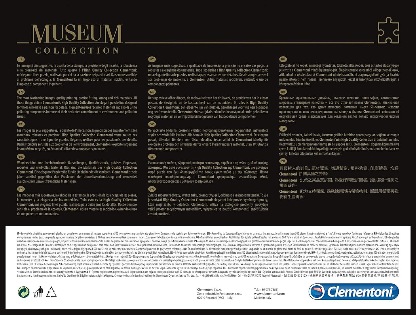 Clementoni 39378 Hokusai - The Great Wave - puzzel van 1000 stukjes, museumcollectie, behendigheidsspel voor het hele gezin, kleurrijk rekspel, puzzel voor volwassenen 14+ puzzel Naty Shop