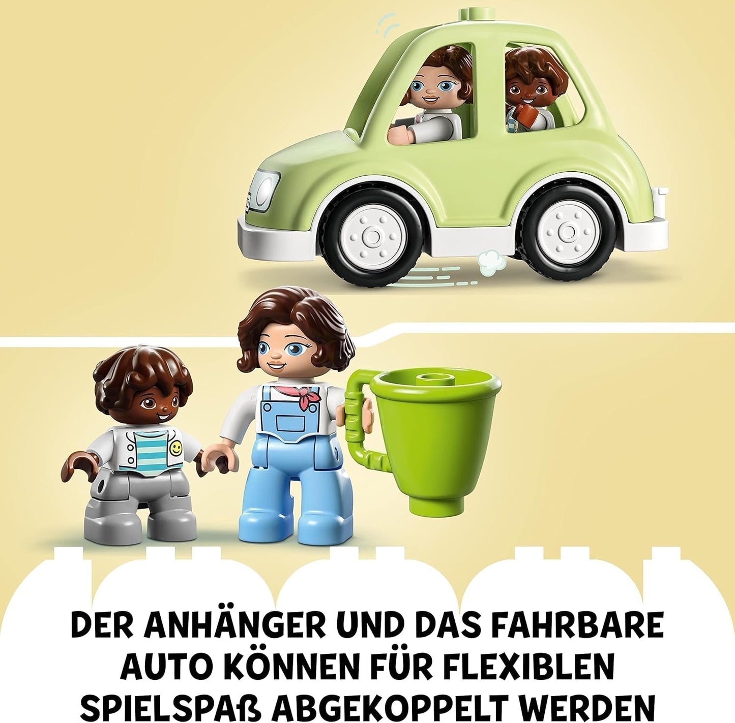 LEGO 10986 DUPLO Thuis op wielen, speelgoedauto met grote stenen, figuren en speelgoedauto voor jongens en meisjes vanaf 2 jaar, ontwikkelt de fijne motoriek Bouwsets Besuche den LEGO-Store
