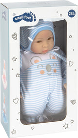 Small Foot Lukas pop, inclusief afneembare kleding, speen en zacht dekentje, rollenspel, 11238