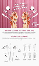 Karaca Amour, set van 84 bestek voor 12 personen Kitchen Naty Shop