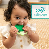 Infantino Lil' Nibbles, getextureerde siliconen bijtring, BPA-vrij babybijtringspeeltje, zacht, gemakkelijk vast te houden, zintuiglijke stimulatie voor zuigelingen, broccoli