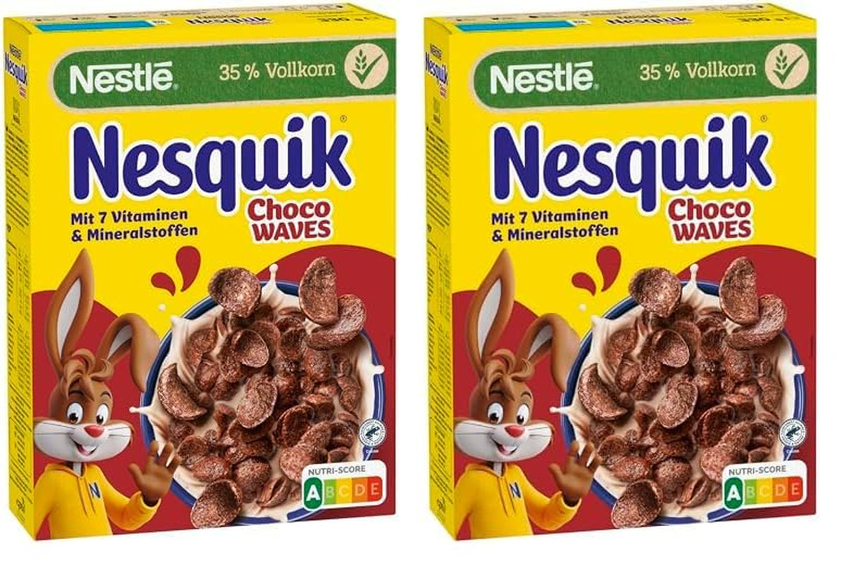 Nestlé Choco Waves, knapperig golfvormig chocoladeontbijt (33% volkorengranen), 1 pakje (1 x 330 g)