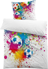 Beddengoed voor jongens, voetbal, microvezel polyester Beddengoed - kinderen Naty Shop Model 2 135X200 Cm + 80X80 Cm