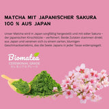Sakura Matcha Thee 50g - Ceremoniële kwaliteit uit Japan - Premium groene thee met Sakura-bloempoeder - Eerste oogst, steengrond, veganistisch, geen additieven