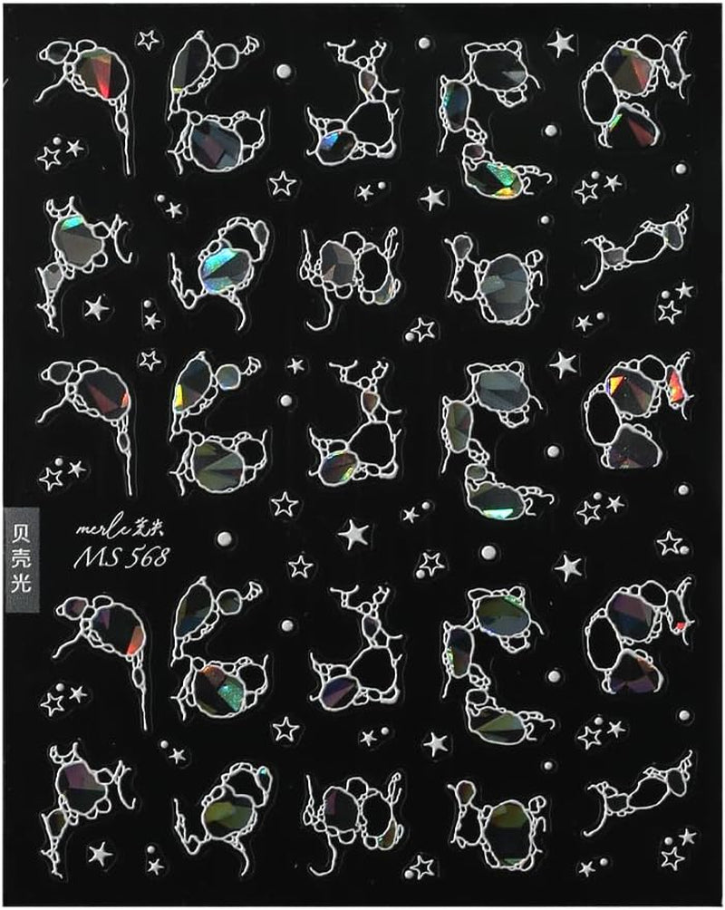 Glitter nagelstickers Zomerwatergolven Sterrennagelkunst Fantasie Zeewatergolven Nagelontwerpen Nagelstickers Zeewatergolven Nagelaccessoires Nagelkunst
