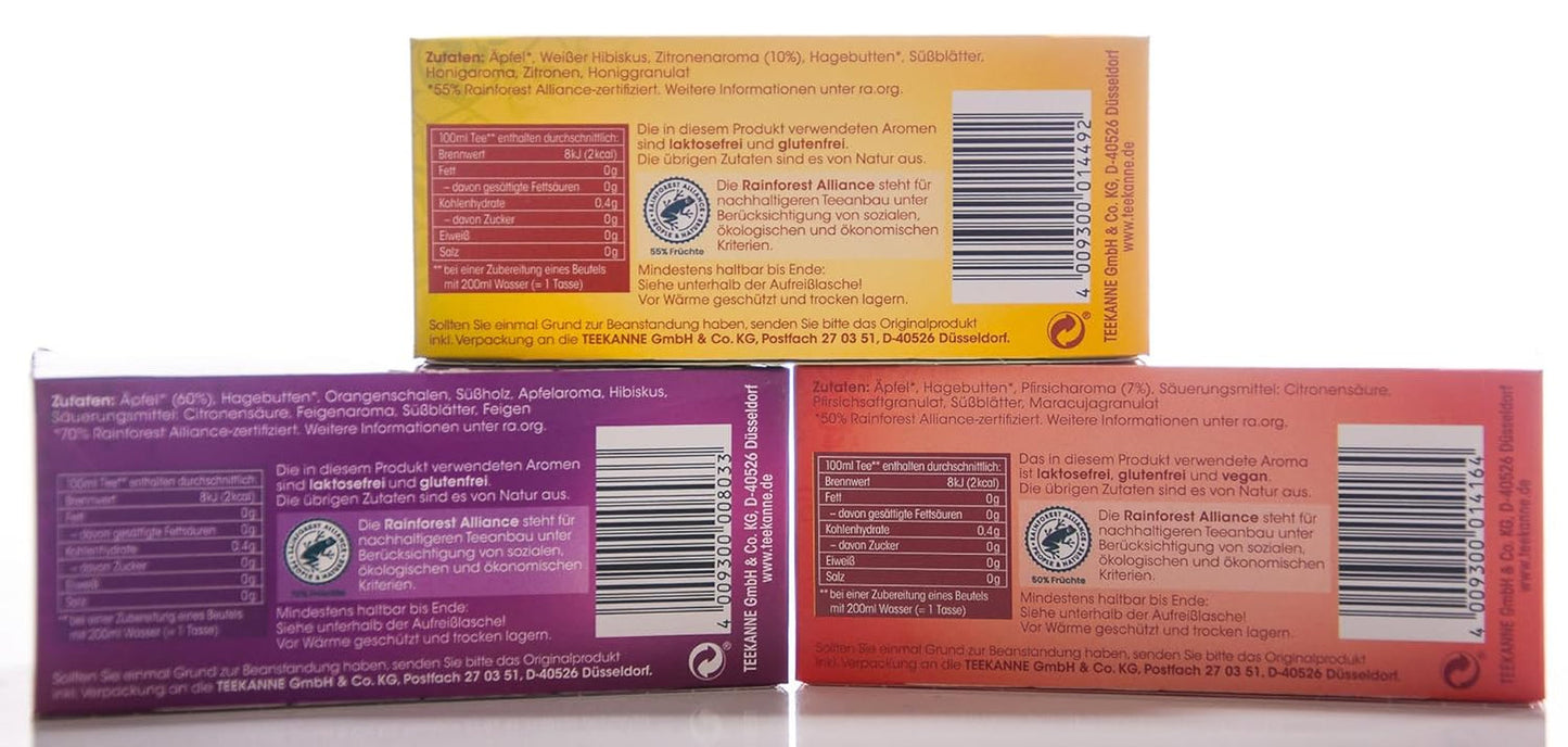 Teekanne Theeservies 3 Assortimenten, Italiaanse Citroen, Mediterrane Perzik en Turkse Appel, 155g