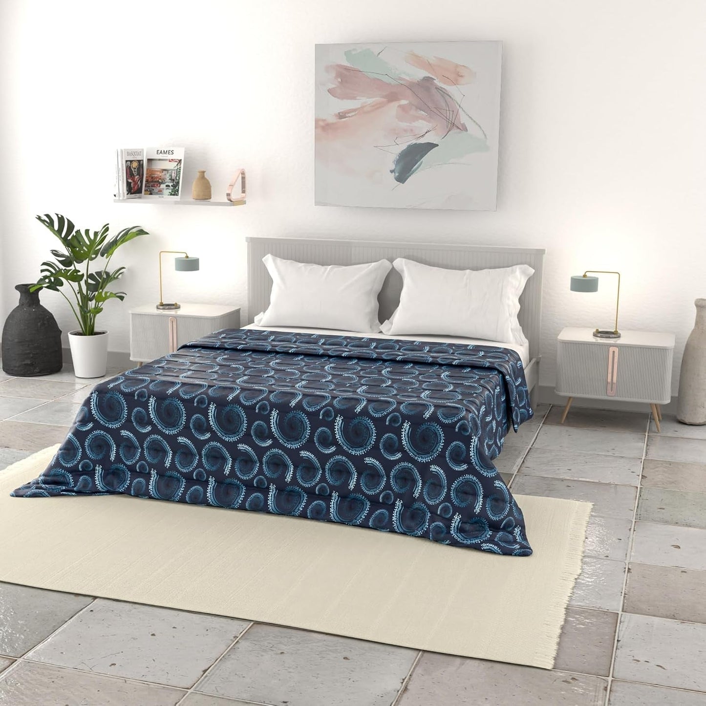 Italiaans beddengoed basic zomerdekbed, bedrukte microvezel, 250X240Cm, cirkel Quilts en quilts Naty Shop Vortex 250X240Cm