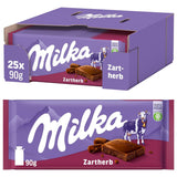 Milka Zartherb - pure pure melkchocolade met een delicaat vleugje cacao in een multipack - 25 x 90g