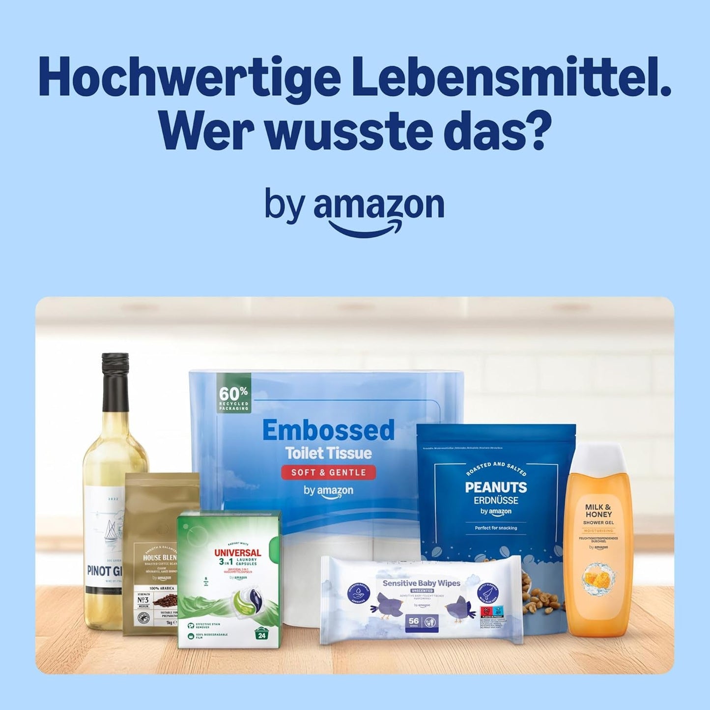Amazon Ultra Sensitive Babydoekjes, 1080 doekjes, ongeparfumeerd, 18 stuks van 60 doekjes (voorheen Amazon-merk, identiek product)
