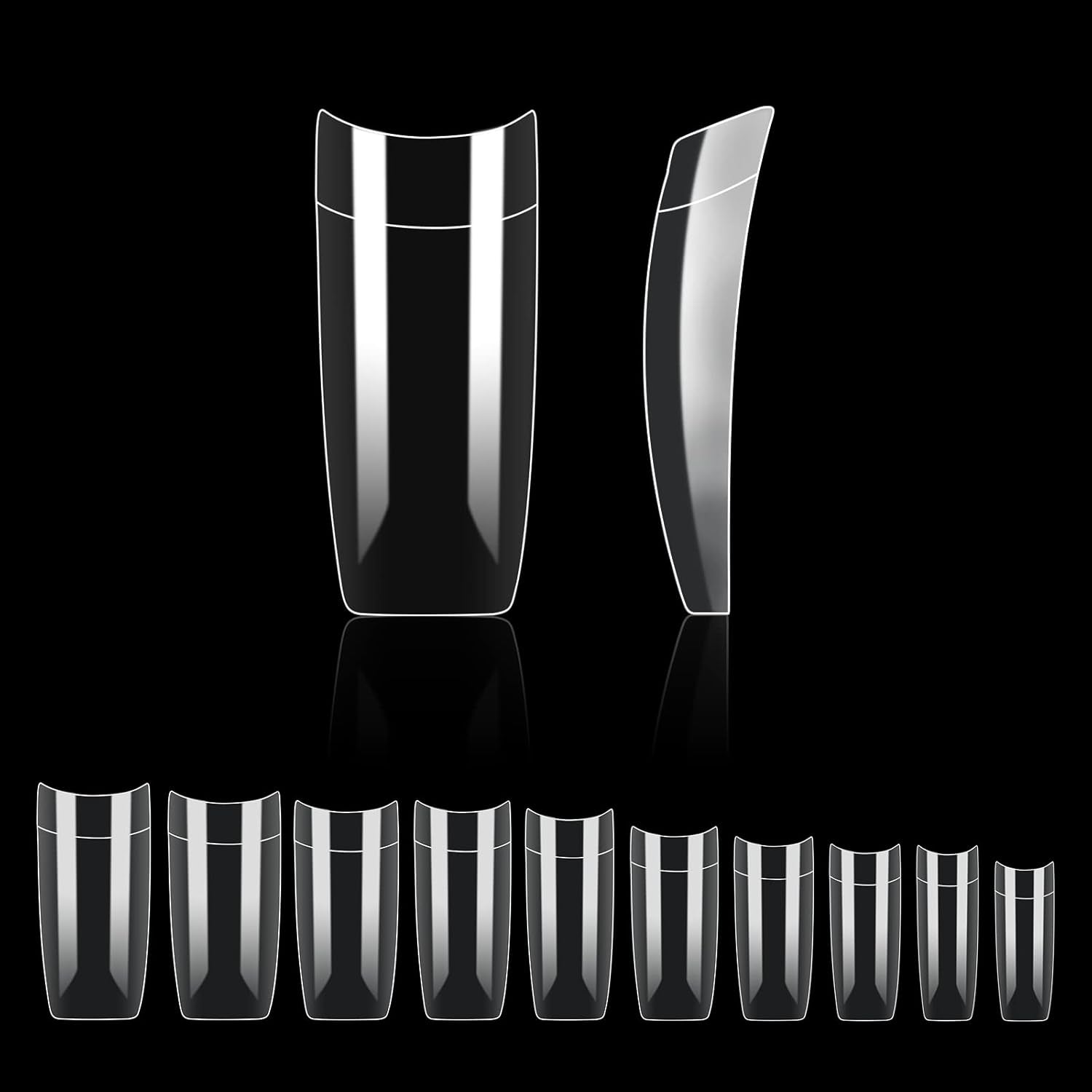 Soorten nagels, 500 stuks kunstmatige acryl valse nageltips met opbergdoos voor nagelsalons en doe-het-zelf nagelkunst voor thuis, 10 maten