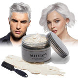 4.23oz Paarse haartint Tijdelijke haarkleur met borstels, Heren Dames Styling Haartoonwas, Instant Haarcrème Modder Natuurlijk Kapsel Pommade, DIY Cosplay Halloween Haarwas Haarverf Naty Shop Wit