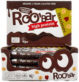 Eiwitrijke chocolade geglazuurde hazelnootrepen - 100% biologisch, veganistisch, fruitrepen, zuivelvrij, glutenvrij, geraffineerde suikervrij - 16 repen x 40 g