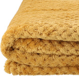 HOMLA Noah Zachte decoratieve deken - gezellige polyestervezeldeken voor thuis zachte deken voor slaapbank - 150 X 200 cm rijstkorrelpatroon mosterdkleur Bedden en dekens Besuche den HOMLA-Store