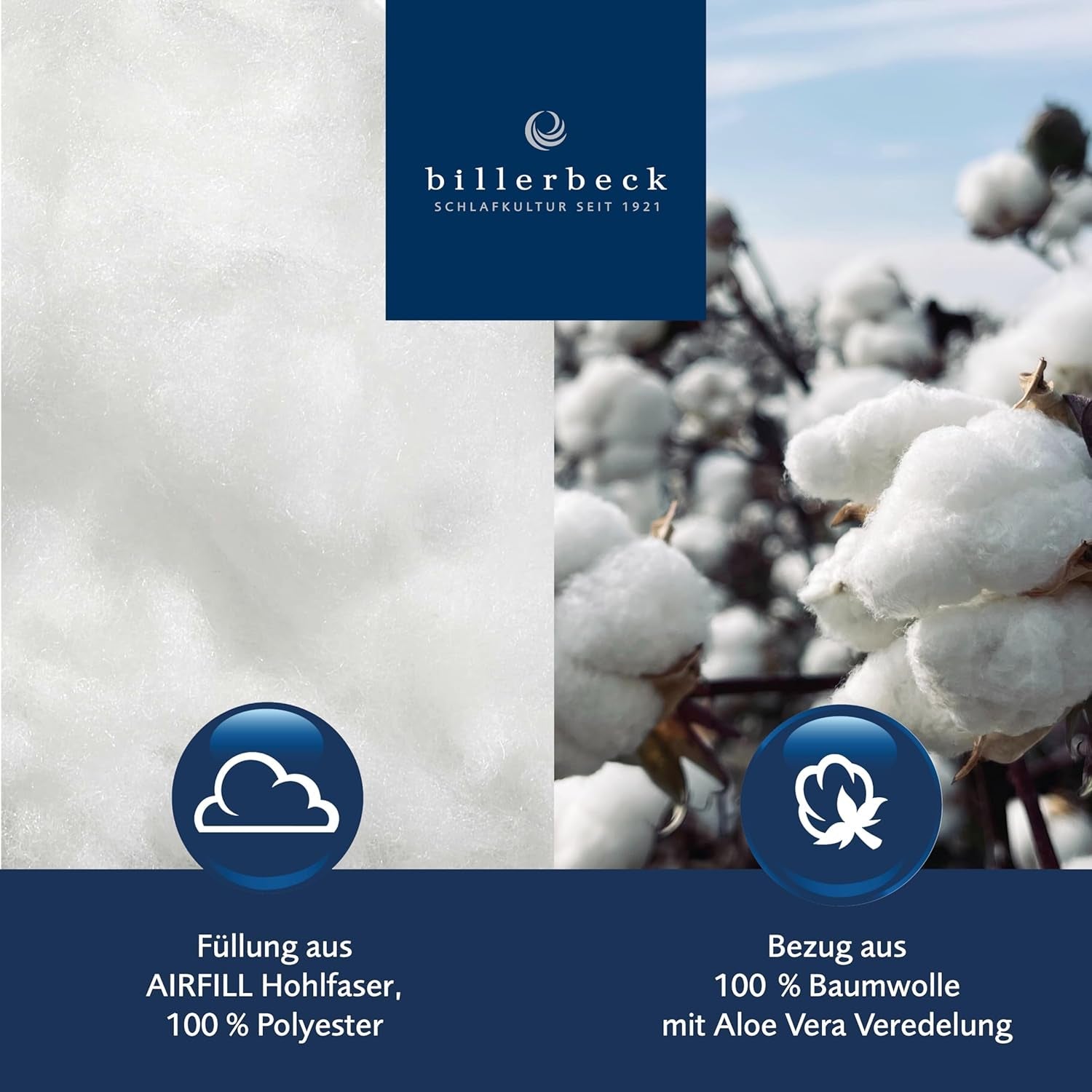 Billerbeck E21 King vezeldekbed - Fijnvezeldekbed met aloë vera - 135 X 200 Cm all season dekbed met medium warmteniveau, wit Naty Shop dekbedden en dekbedden