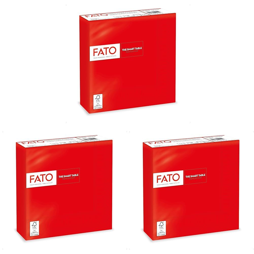 - Papieren wegwerpservetten, ideaal voor informele lunches en buffetten, 50-pack servetten, maat 33X33, 4-voudig, 2-laags, rood, 100% puur cellulosepapier, Fsc-gecertificeerd