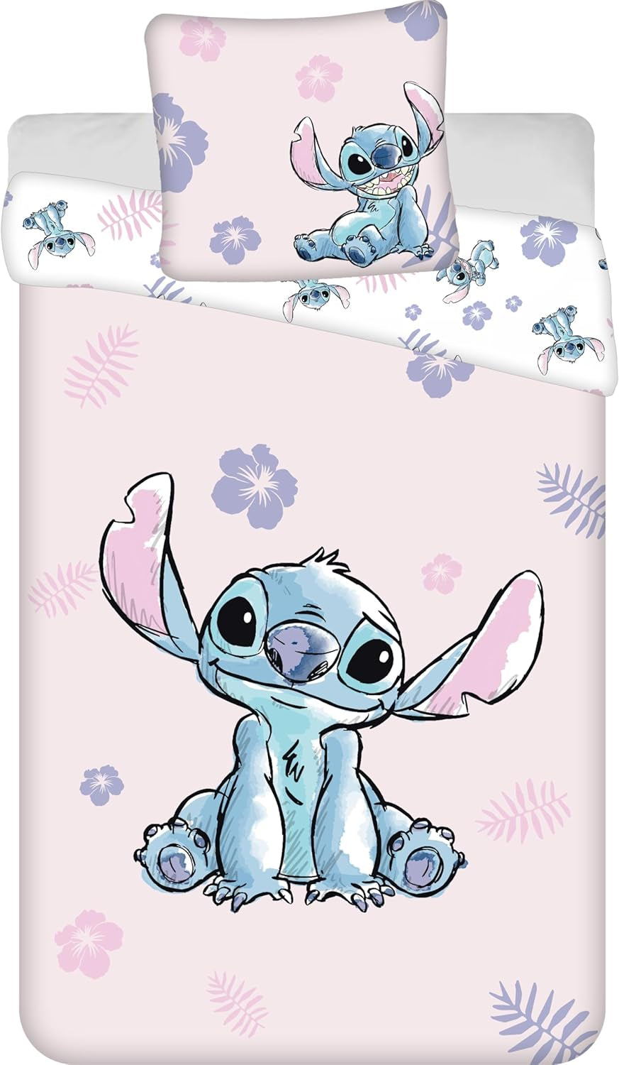 Stitch Roze beddengoed, 100% katoen Beddengoed - kinderen Naty Shop Standaardtitel