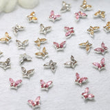 Mini Vlinder Zirkoon Nagelsleutelhangers Y2K Wit Champagne Roze Strass Kristal Vlindersleutelhangers Nagels 3D Vlinder Nageldesign Sleutelhangers Vlindernagels Decoratie Nagelkunst Sleutelhangers Nagelaccessoires