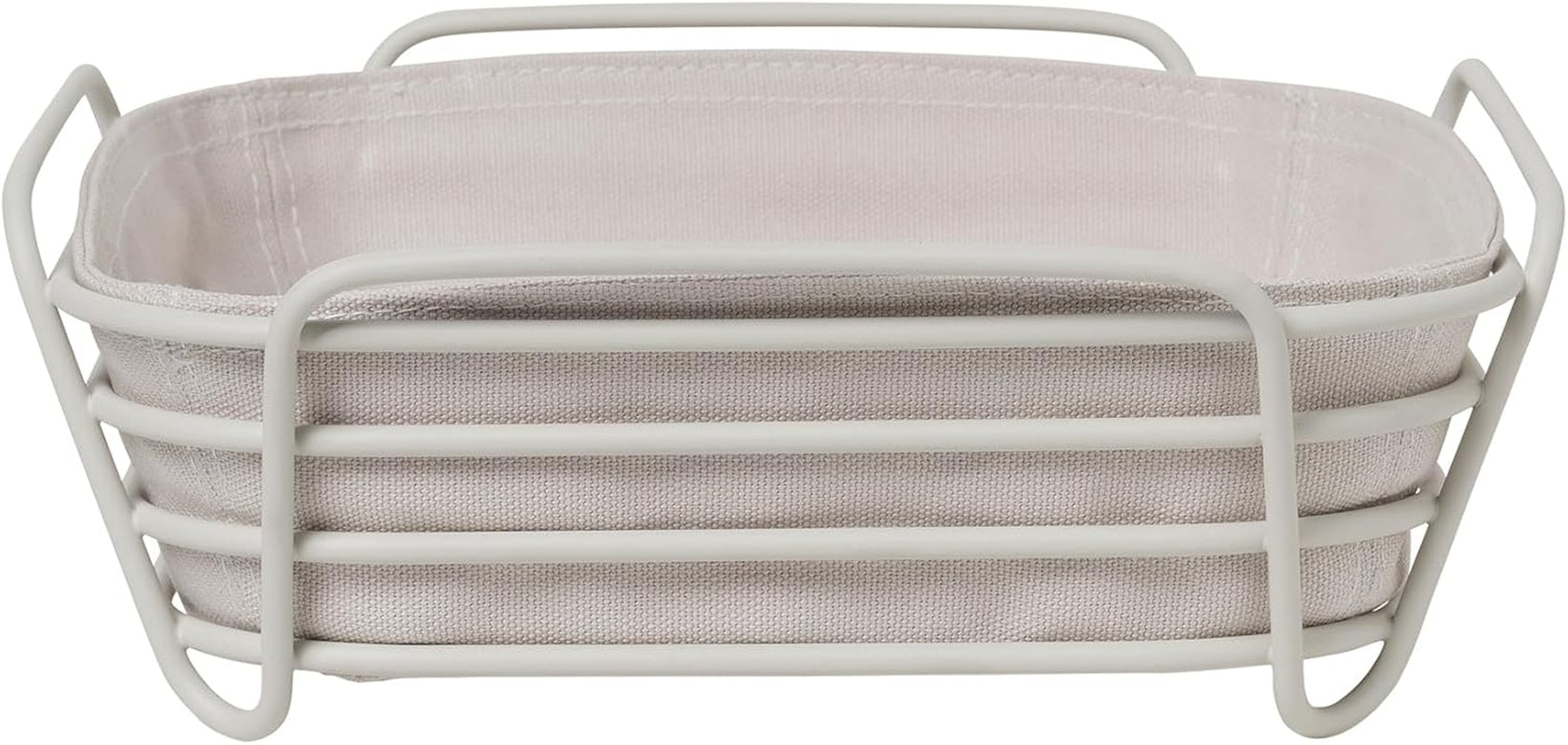 Blomus -DELARA- broodmand maat L, vierkant, uitneembare stoffen zak, elegant design, 26 x 26 cm, Moonbeam kleur (64075) Voedselbewaardozen Naty Shop Moonbeam One size