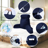 INFANZIA leeskussen met armleuningen, traagschuim, ergonomische ondersteuning voor bank en bed, marineblauw