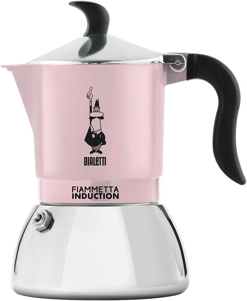 Bialetti Fiammetta inductiekoffiezetapparaat, 2 kopjes (100 ml), geschikt voor alle soorten kookplaten, elegant design, zwart