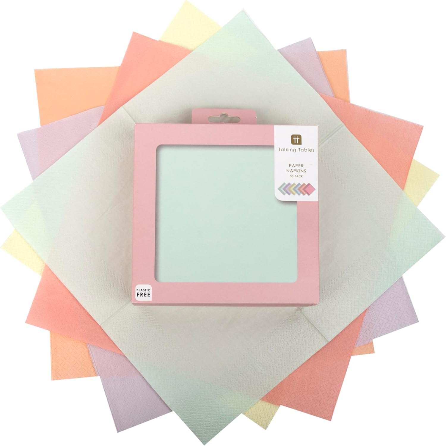 Pratende tafels Leuke pastelservetten | Hoge kwaliteit recyclebare wegwerp zachte servetten voor kinderen verjaardagsfeestje baby shower vrijgezellenfeest picknick decoupage servies