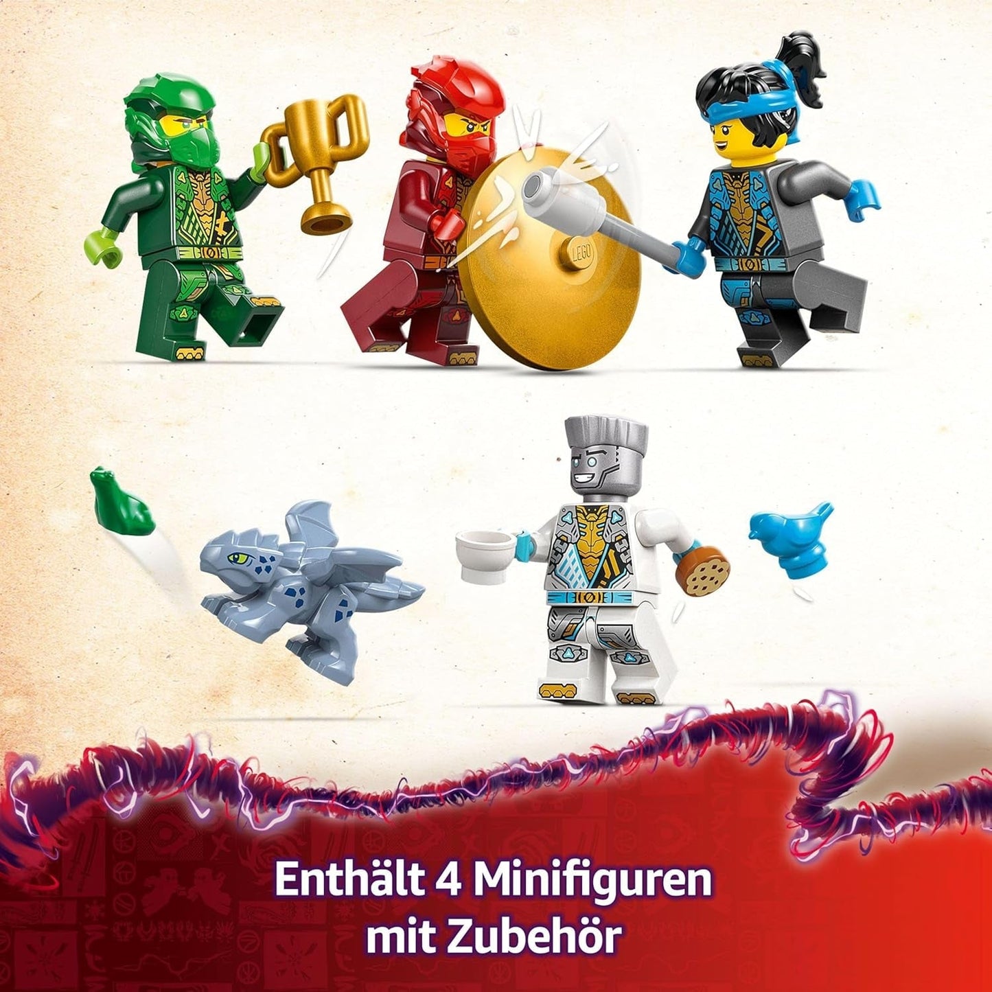 LEGO NINJAGO Spinjitzu Ninja Tempel - Speelset met 4 minifiguren en 1 drakenfiguur - Bouwset - Kerst- of verjaardagscadeau voor jongens en meisjes vanaf 4 jaar 71831 Bouwsets Besuche den LEGO-Store
