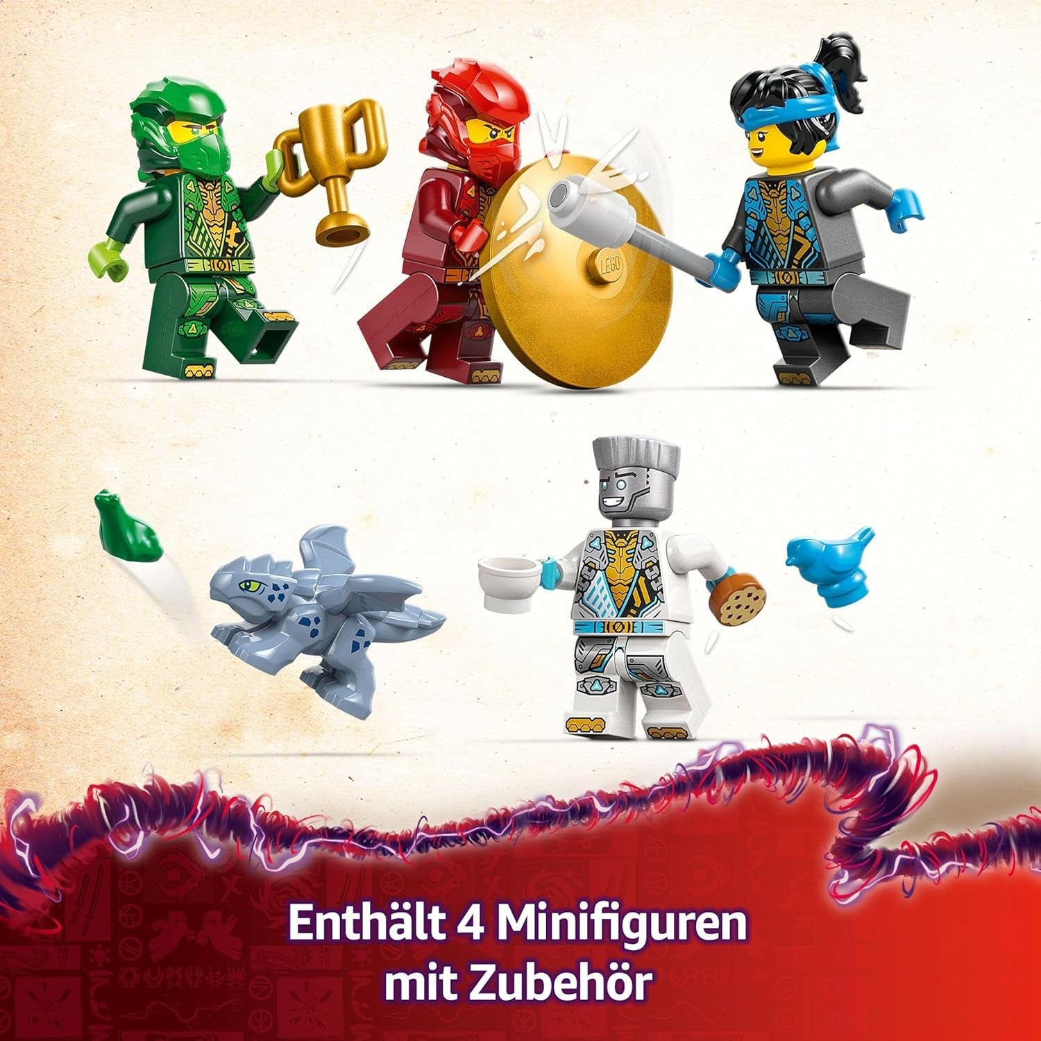 LEGO NINJAGO Spinjitzu Ninja Tempel - Speelset met 4 minifiguren en 1 drakenfiguur - Bouwset - Kerst- of verjaardagscadeau voor jongens en meisjes vanaf 4 jaar 71831 Bouwsets Besuche den LEGO-Store