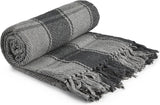 Frisco plaid, Gerecycled katoen, Traditioneel, Plaid, Voor stoel, bank, bank, plaid, deken, Antraciet, 127 X 152 Cm Emma Barclay Bedden en Dekbedden Antraciet 50X60" (127X152Cm)