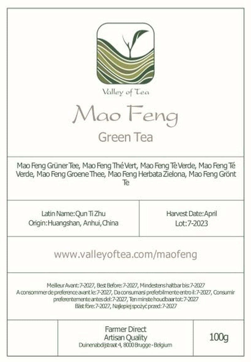 Mao Feng Huangshan Groene Thee - Beroemde Chinese thee uit Huang Shang - Maofeng Gele Bergen Groene Theebladeren China Mao Feng Thee Biologische Groene Thee Chinese Groene Thee Groene Thee