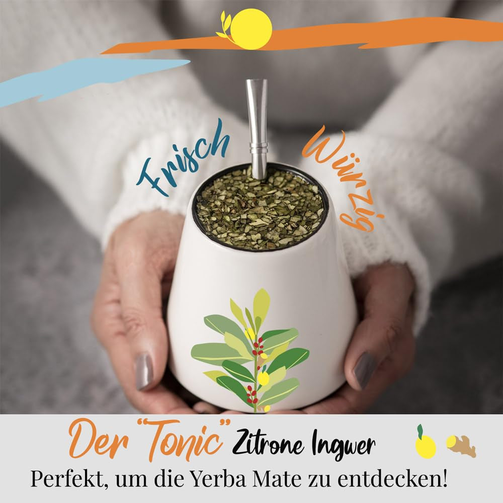 ORIGEENS BIO YERBA MATE MET CITROEN EN GEMBER 200 G - De stimulerende thee I Biologische Yerba Mate thee, ongebrand, bladeren, zonder stengels en stof