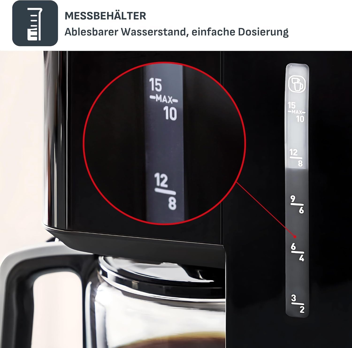 Tefal Smart'n Light espressomachine met timer, espressomachine met programmeerbaar filter 1,25 l, aromafunctie voor intens aroma, warmhoudfunctie, antidruppelen en gemakkelijk schoon te maken, zwart